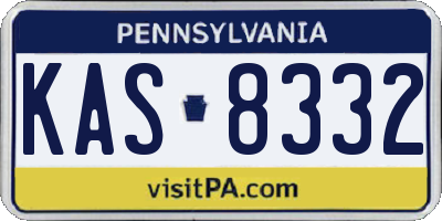 PA license plate KAS8332