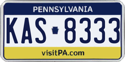 PA license plate KAS8333