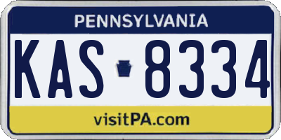 PA license plate KAS8334