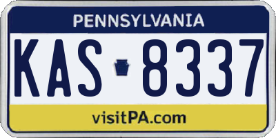 PA license plate KAS8337