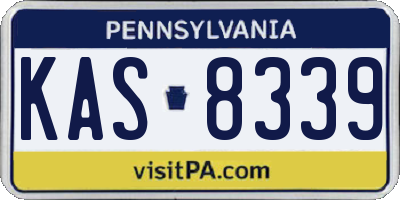 PA license plate KAS8339