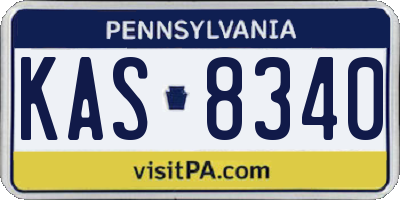 PA license plate KAS8340