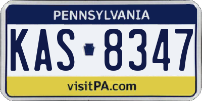 PA license plate KAS8347