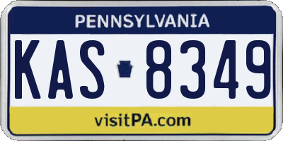 PA license plate KAS8349