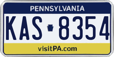 PA license plate KAS8354