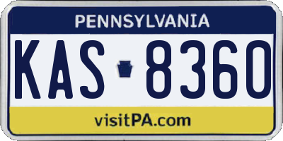 PA license plate KAS8360