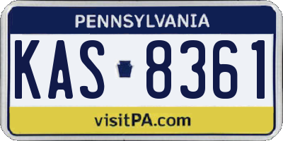 PA license plate KAS8361