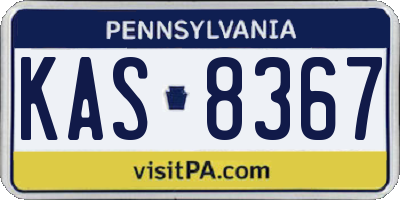PA license plate KAS8367