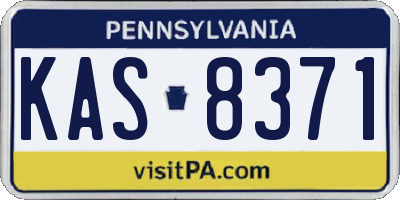 PA license plate KAS8371