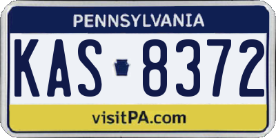 PA license plate KAS8372