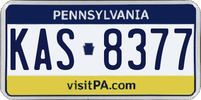PA license plate KAS8377