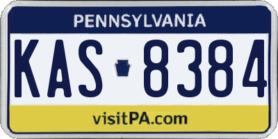 PA license plate KAS8384
