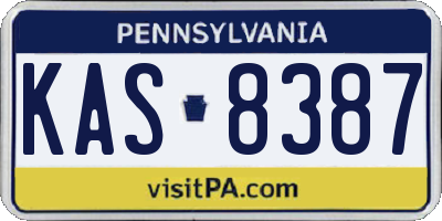 PA license plate KAS8387
