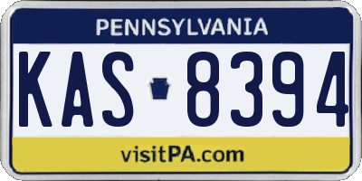 PA license plate KAS8394