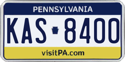 PA license plate KAS8400
