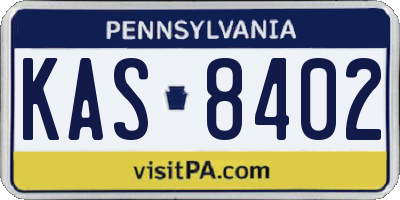 PA license plate KAS8402