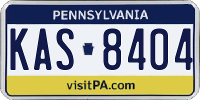 PA license plate KAS8404