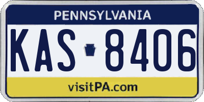 PA license plate KAS8406