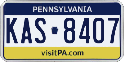 PA license plate KAS8407