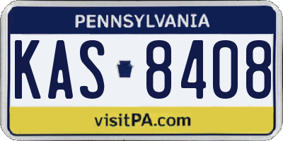 PA license plate KAS8408