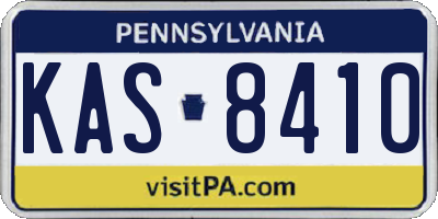 PA license plate KAS8410