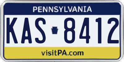 PA license plate KAS8412