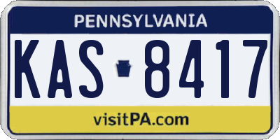 PA license plate KAS8417
