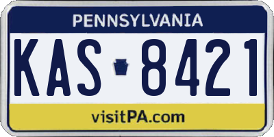 PA license plate KAS8421