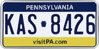 PA license plate KAS8426