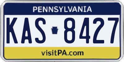 PA license plate KAS8427