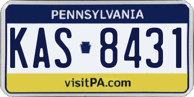 PA license plate KAS8431