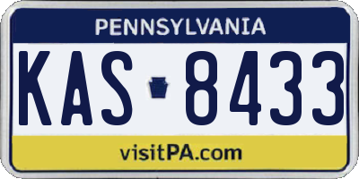 PA license plate KAS8433