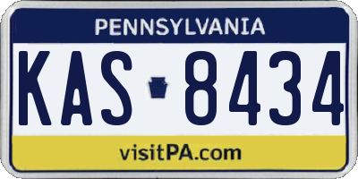PA license plate KAS8434