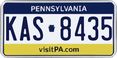 PA license plate KAS8435