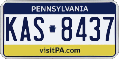 PA license plate KAS8437
