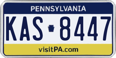 PA license plate KAS8447