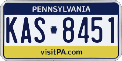 PA license plate KAS8451