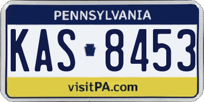 PA license plate KAS8453