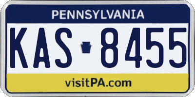 PA license plate KAS8455