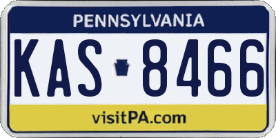 PA license plate KAS8466
