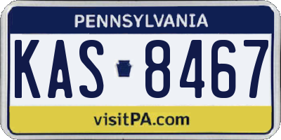 PA license plate KAS8467