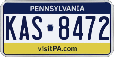 PA license plate KAS8472