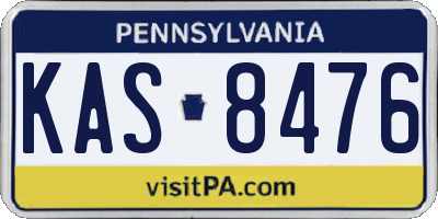 PA license plate KAS8476