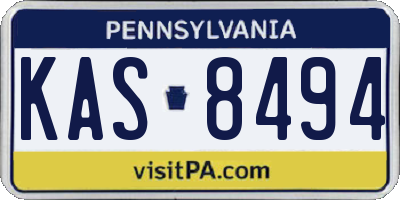 PA license plate KAS8494