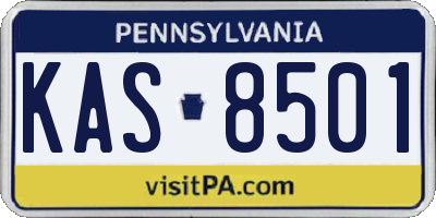 PA license plate KAS8501