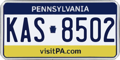 PA license plate KAS8502