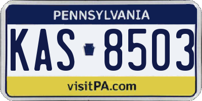 PA license plate KAS8503