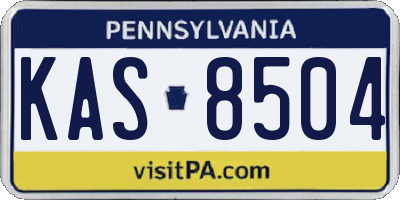 PA license plate KAS8504