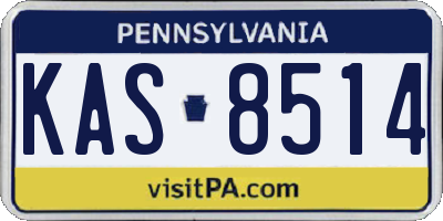 PA license plate KAS8514