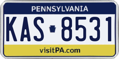 PA license plate KAS8531
